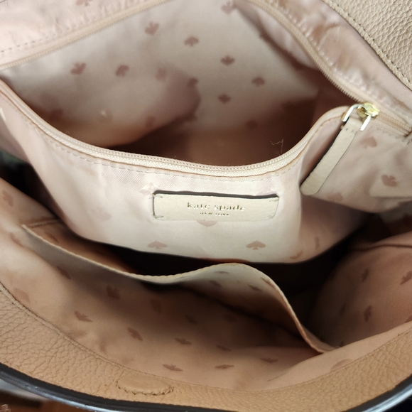 Kate Spade Jackson Leather Shoulder Crossbody Bag Light Pink | Dual Compartment - Picture 12 of 13